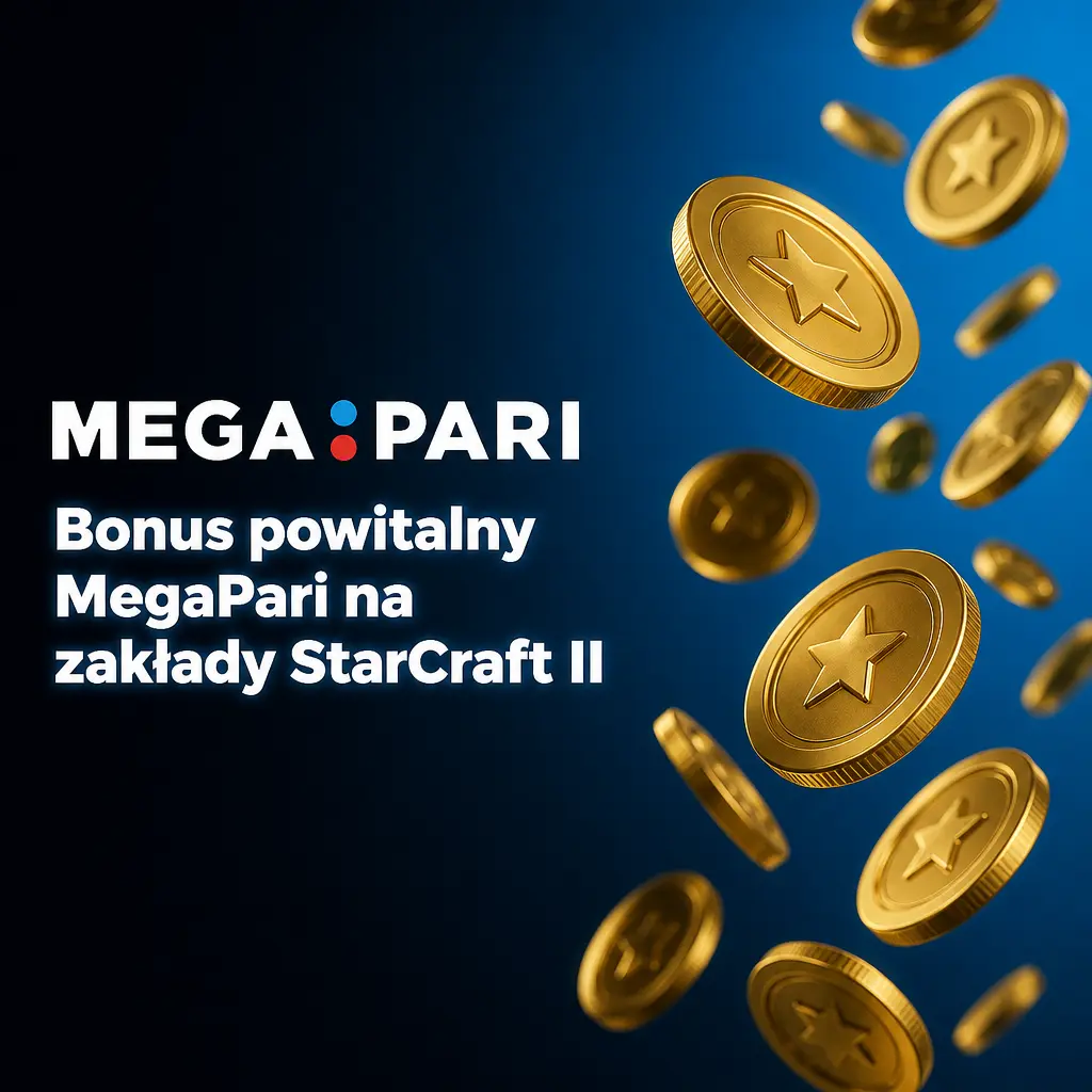 Bonus powitalny MegaPari 200% do 1280 PLN na zakłady StarCraft II, GSL i ESL oraz oferta kasynowa z free spinami.