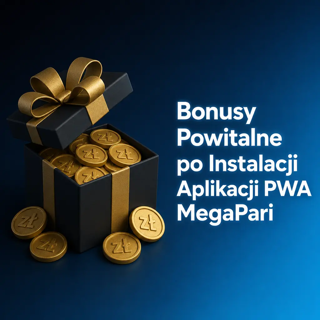 Bonusy powitalne MegaPari PWA: 200% do 1280 PLN na start oraz pakiet kasyno do 6400 PLN i 150 free spinów.