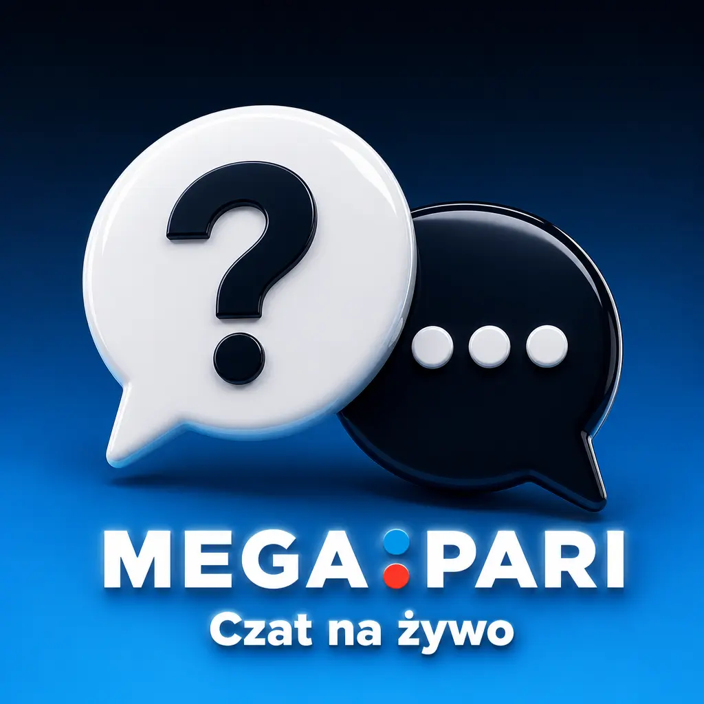 Czat na żywo MegaPari – ikona rozmowy w prawym dolnym rogu strony, wsparcie 24/7 w wielu językach.