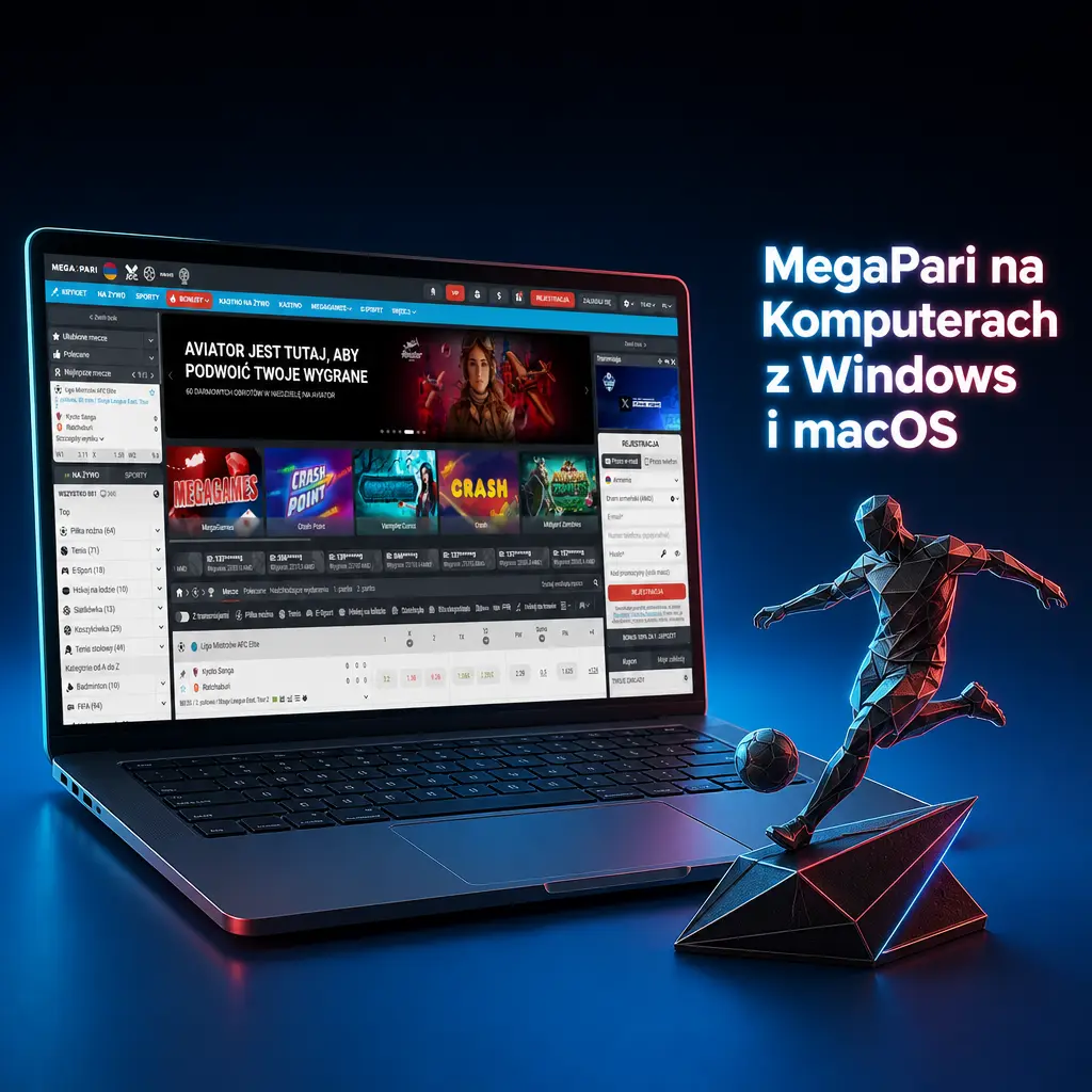 MegaPari dostępny w przeglądarce na Windows i macOS bez instalacji dodatkowej aplikacji