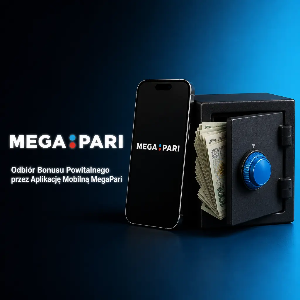 Odbiór bonusu powitalnego w aplikacji mobilnej MegaPari na Androida i iOS po wpłacie minimum 40 PLN