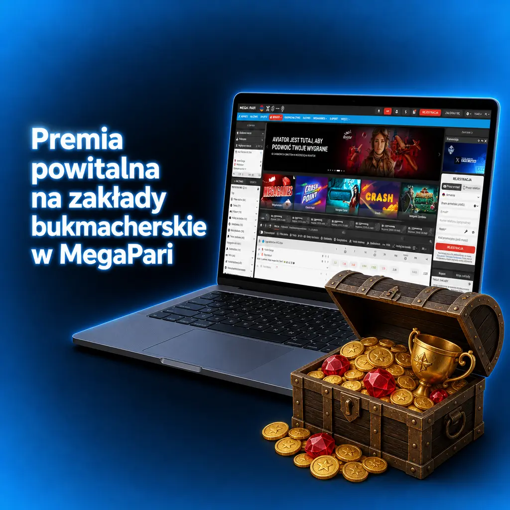 Premia powitalna MegaPari: 100% pierwszego depozytu do 2500 PLN na zakłady bukmacherskie, w tym koszykówkę.