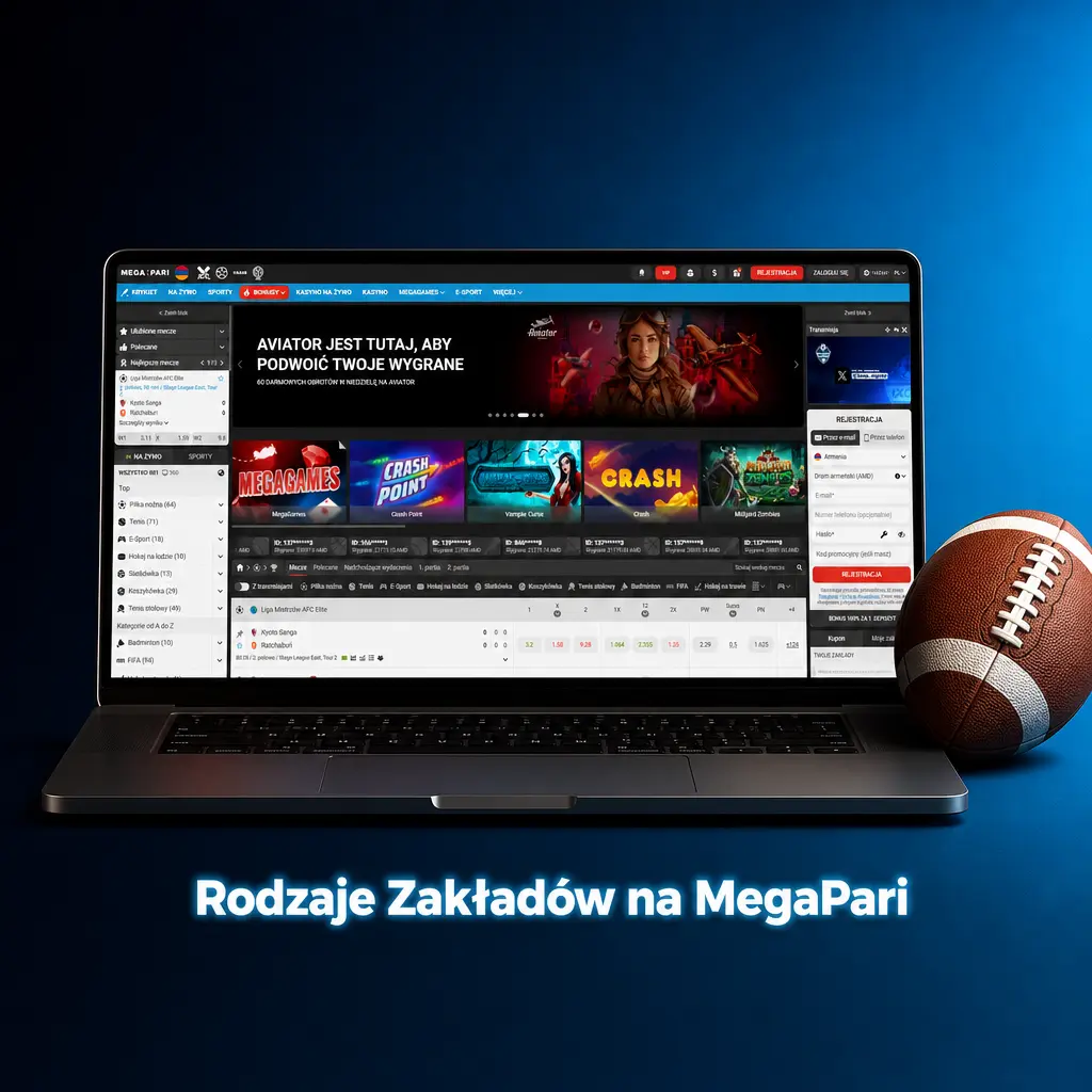 Rodzaje zakładów na MegaPari: pojedynczy, AKO (ekspres) oraz system – porównanie typów kuponów bukmacherskich.