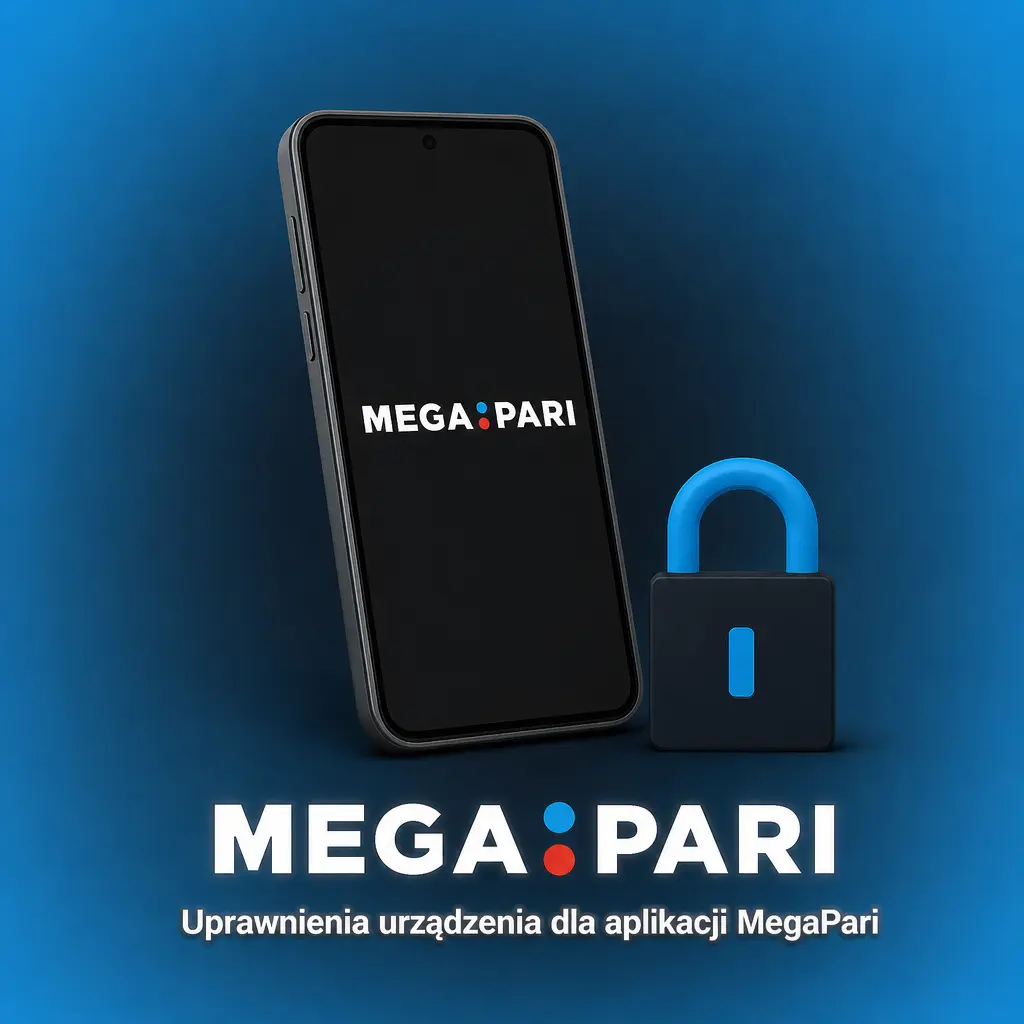 Uprawnienia aplikacji MegaPari: aparat, pamięć, powiadomienia, internet i lokalizacja GPS do weryfikacji konta i zakładów
