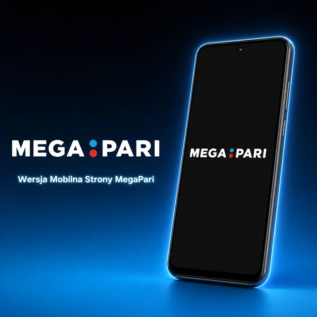 Wersja mobilna strony MegaPari w przeglądarce telefonu z dostępem do kursów, kasyna i panelu płatności bez instalacji.