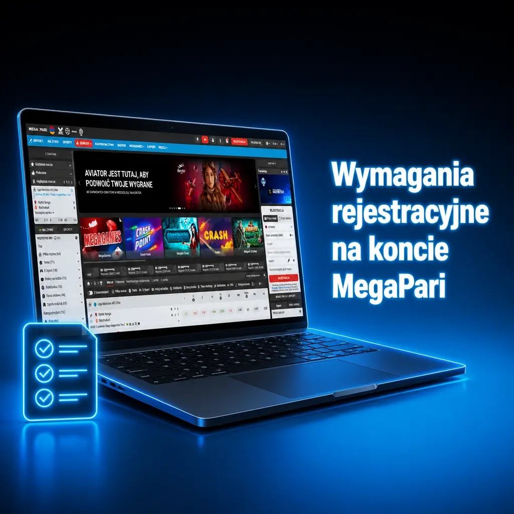 Wymagania rejestracyjne na koncie MegaPari: wiek 18+, jedno konto, prawdziwe dane i aktywny kontakt
