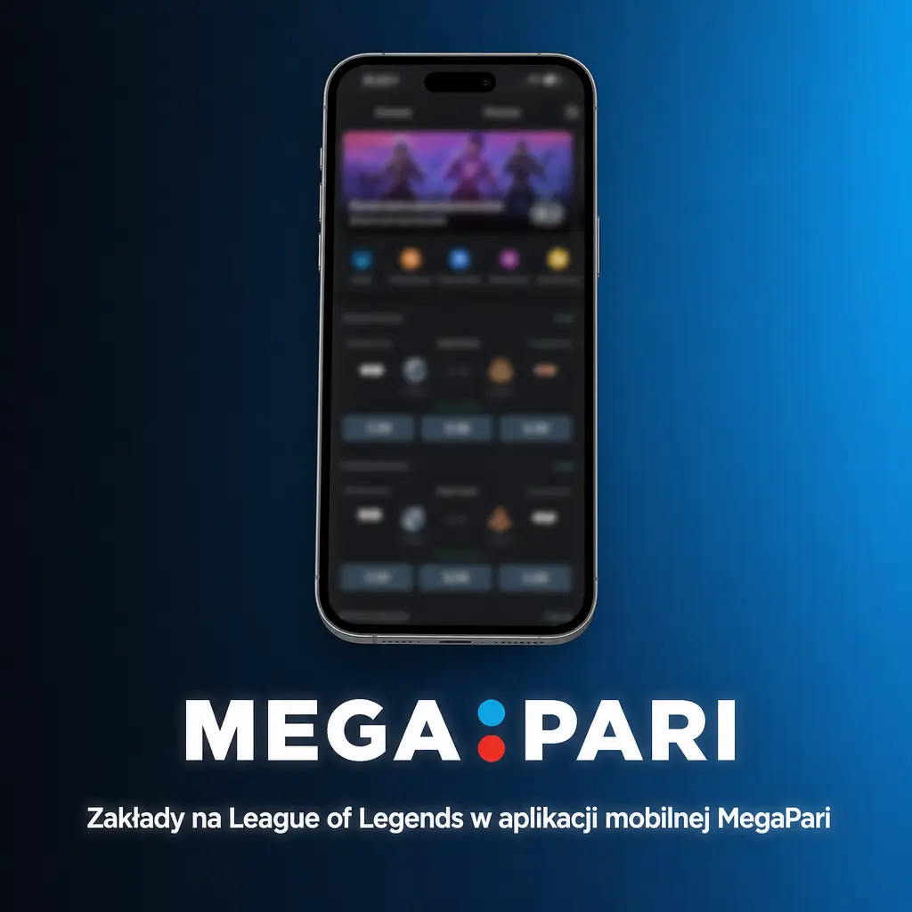 Zrzut ekranu aplikacji mobilnej MegaPari z opcjami zakładów na mecze League of Legends